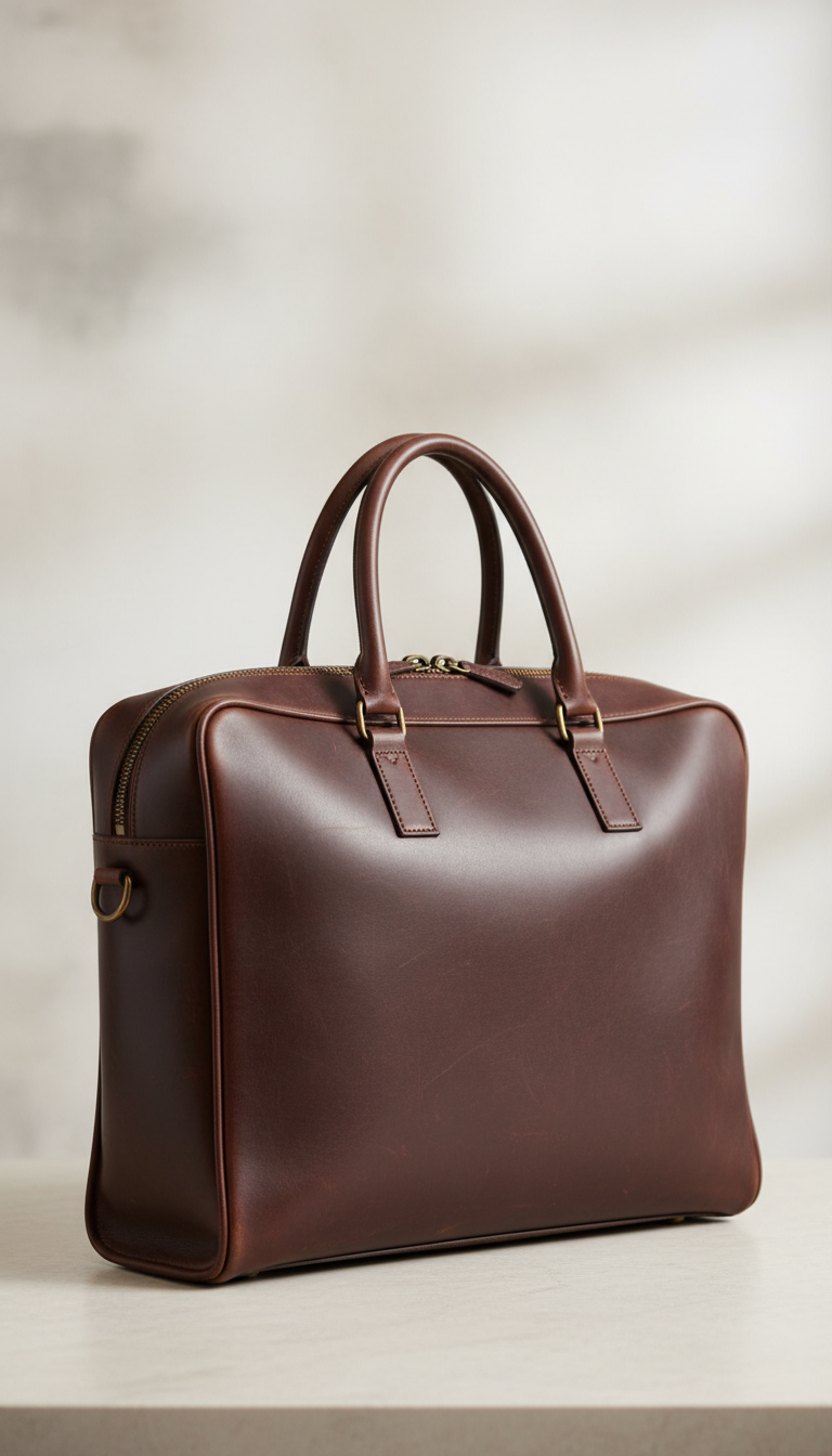 Espresso Leather Briefcase