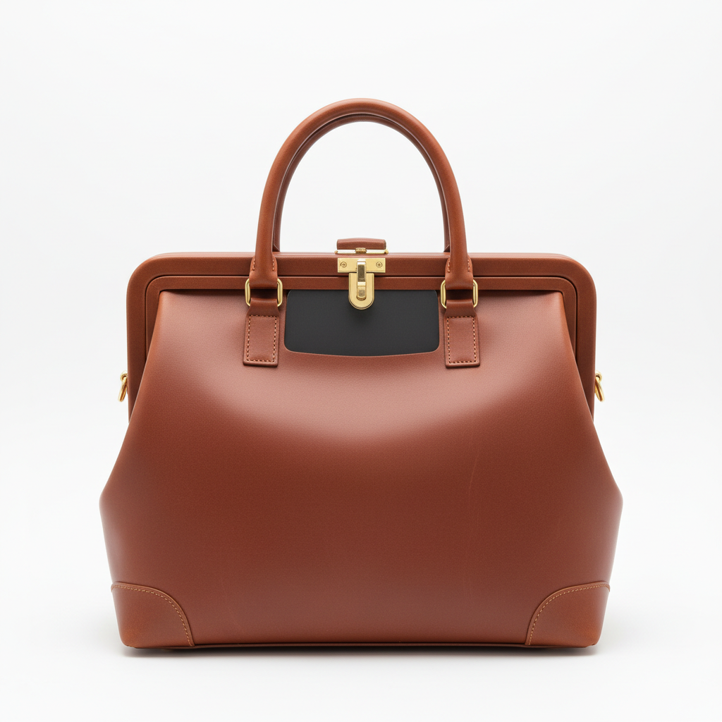 Men's Chestnut Brown Leather Doctor Style Laptop Bag