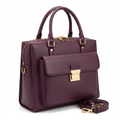 Women's Deep Plum Purple Leather Sophisticated Laptop Bag
