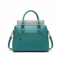 Women's Teal Turquoise Leather Chic Laptop Work Bag