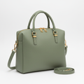 Women's Sage Green Leather Minimalist Laptop Work Bag