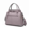Women's Lavender Grey Leather Soft Satchel Laptop Bag