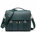 Men's Dark Teal Leather Messenger Laptop Bag