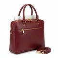 Women's Wine Red Leather Structured Laptop Handbag