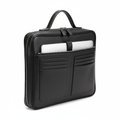Men's Jet Black Leather Zip-Around Laptop Portfolio
