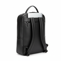 Men's Matte Black Leather Laptop Backpack