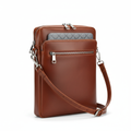 Men's Cognac Brown Leather Crossbody Laptop Bag