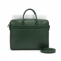 Men's Forest Green Leather Portfolio Laptop Bag