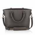 Men's Charcoal Grey Leather Business Laptop Tote