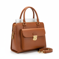 Women's Cognac Tan Leather Classic Laptop Handbag