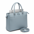 Women's Sky Blue Leather Light Work Laptop Tote